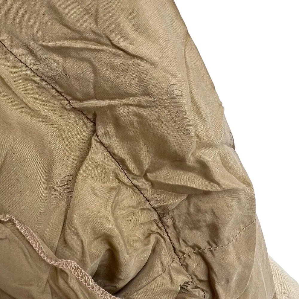 Gucci A-Line Skirt Tan‎ Pleated Midi Linen Back Buckle 46(IT) 10(US) SEE NOTES
